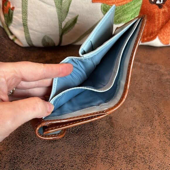 COACH BLEECKER TATTERSALL MULTICOLOR LEATHER BUCKLE FRENCH PURSE WALLET 40946 - Picture 16 of 17